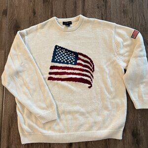 American Flag Sweater 100% Cotton Vintage